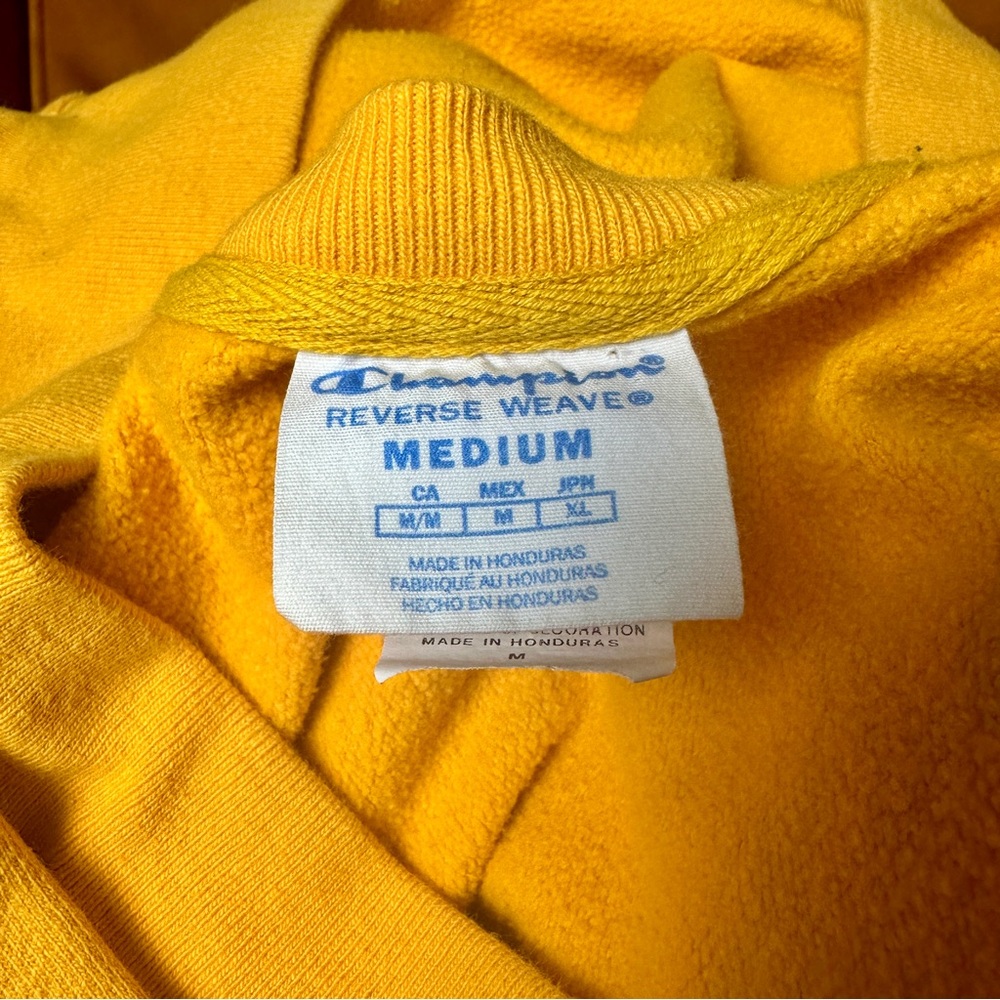 Champion Yellow Women's Crewneck Sweatshirt with Small Logo - Picture 4 of 7